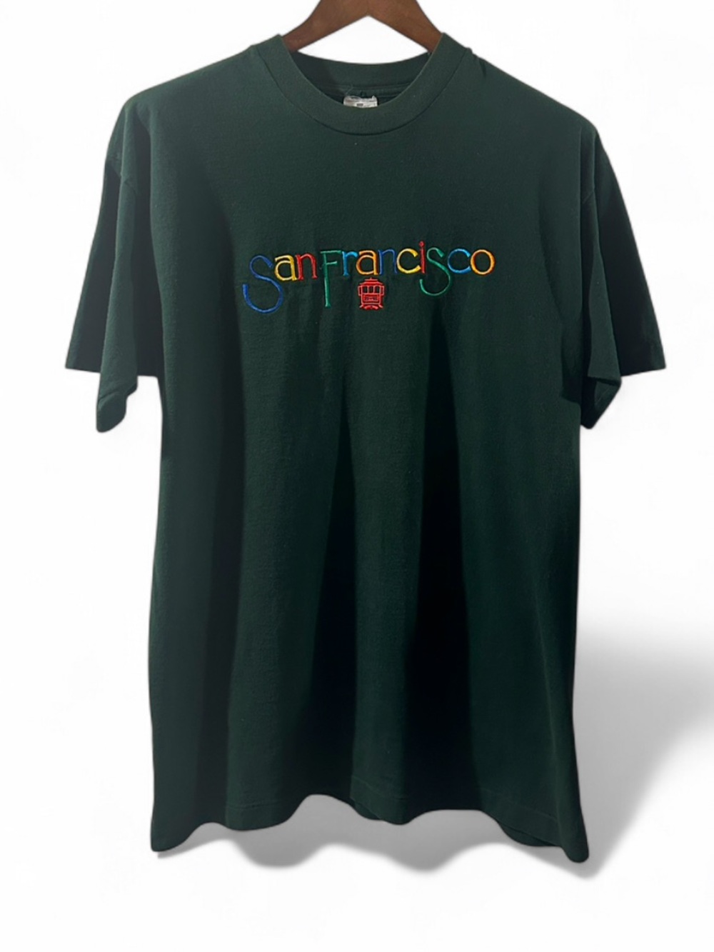 Vintage Green Embroidered San Francisco Single-Stitch T-Shirt Size Men’s XL